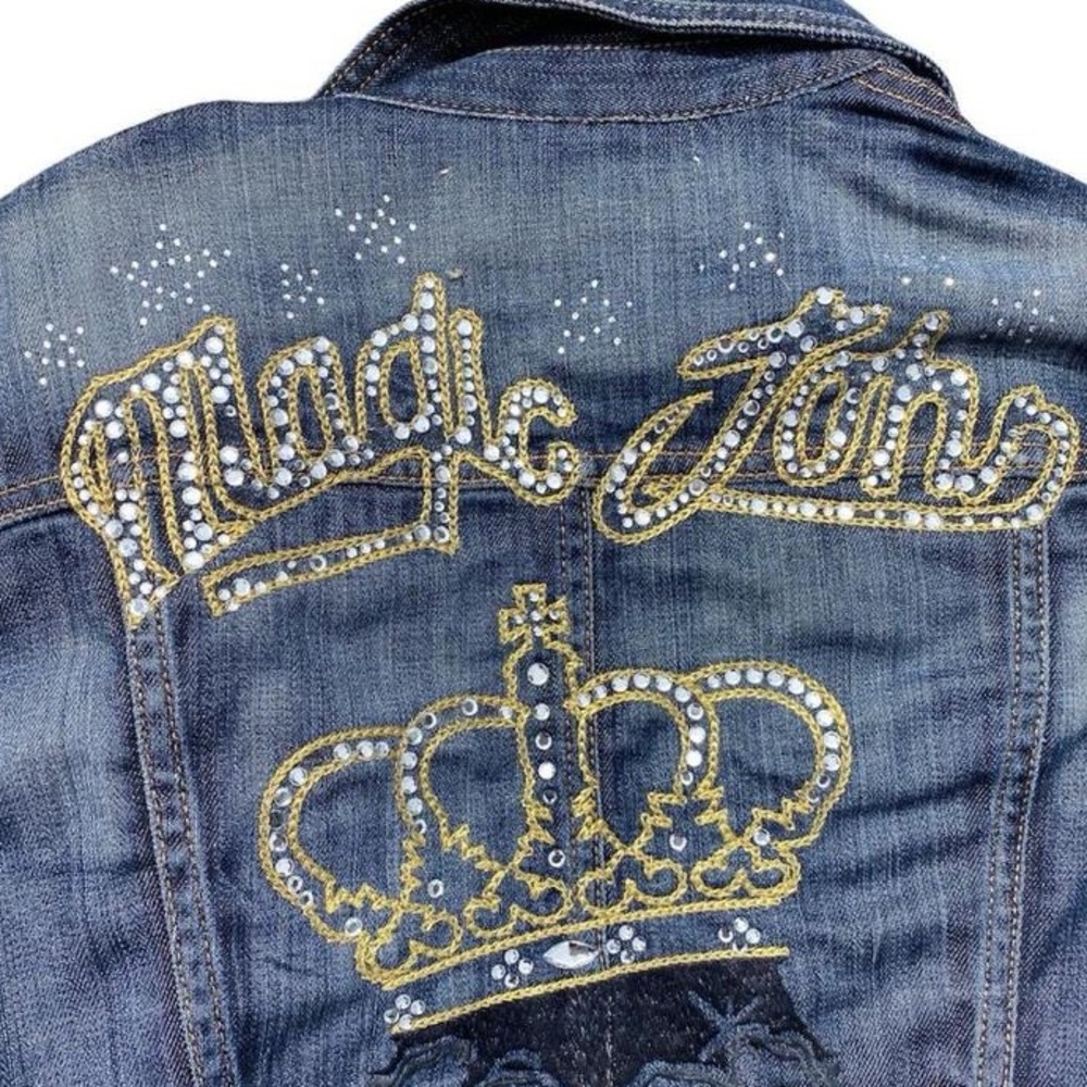 Galliano Denim Jacket with Gold Rhinestone Accents - Picture 6 of 6